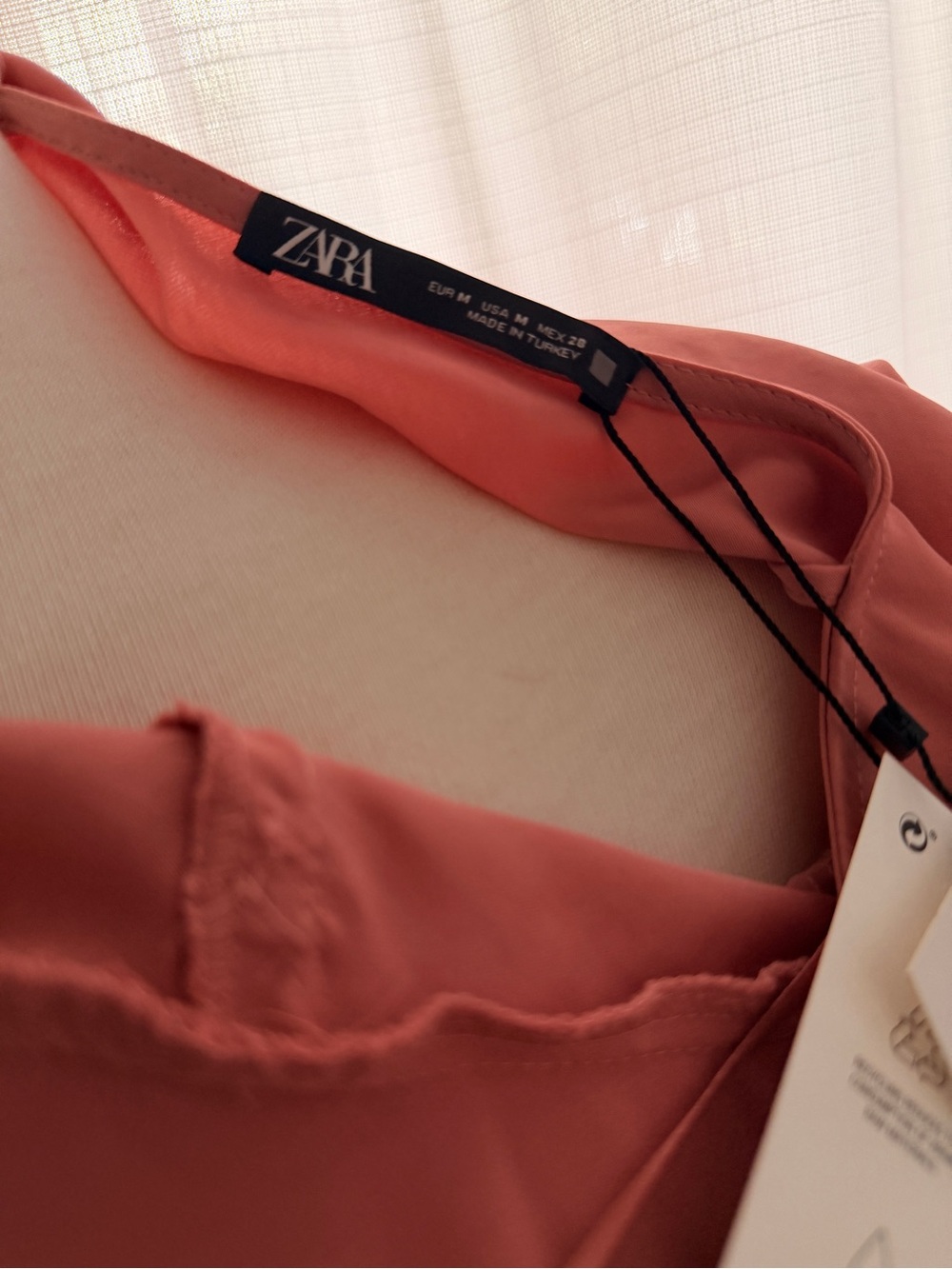 Zara NWT Rose Satin Wrap-Front Maxi Slip Dress Size Medium - Picture 7 of 14